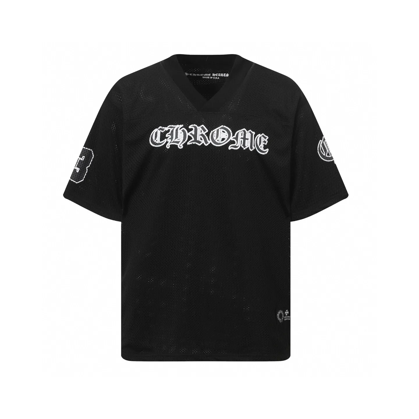 P160 Chrome Hearts CH Chrome Hearts popular Sanskrit printed mesh double-layer ice hockey jersey sports suit. Uses direct injection imported machine printing. Hardware accessories are all ground and customized. Correct configuration. Black 2025 Chrome Hearts authentic packaging. 300 grams of custom-made dyed mesh. Large version. Loose and stylish. Different from lower versions. Slim and long version with upper body and hip stretch. 100% commitment: top quality. Not fast food. The highest version on the market. Top quality - different from ordinary versions on the market. If you care about quality, you should also respect the price. Absolutely 0 after-sales service and 0 return rate so far. It’s hard not to love the style - 300g mesh custom-dyed fabric - Correct high-density main mark, washed tag, hand-sewn